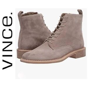 Vince Cabria Suede Lace-Up/Zip Ankle Women Boot Size 9 M Made in Italy